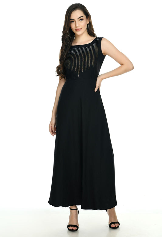 The USAfit Women's Black  Partywear Dress