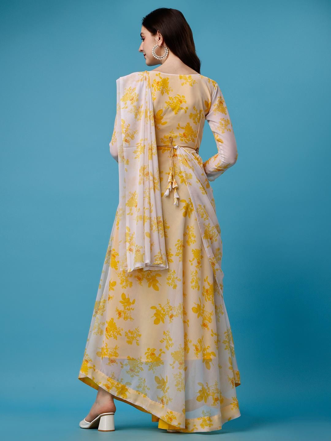 The USAfit Anarkali Kurti & Dupatta Set